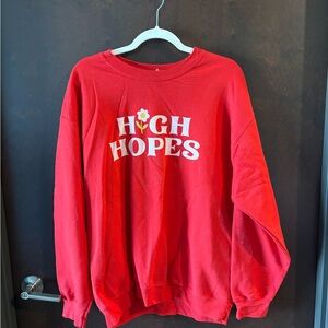 L “High Hopes” Gildan Red Heavy Blend Sweatshirt #dopamine #dopaminedressing